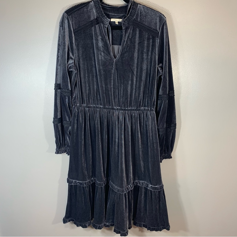 Kate & Sam Faux Velvet Dress, size Large